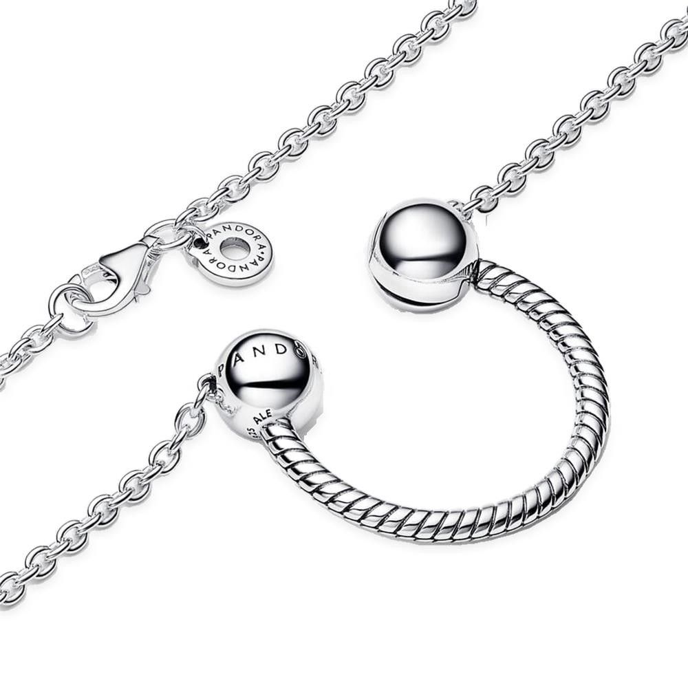 Collana Donna In Argento 925 Con Ciondolo Ferro Di Cavallo E Zirconi – Regalo In Scatola Portagioie – Lunghezza Regolabile 46+5 Cm