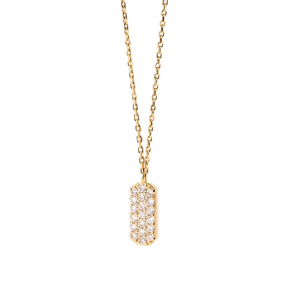 Collana PDPaola Icy con Ciondolo Ovale Oro e Zirconi Bianchi