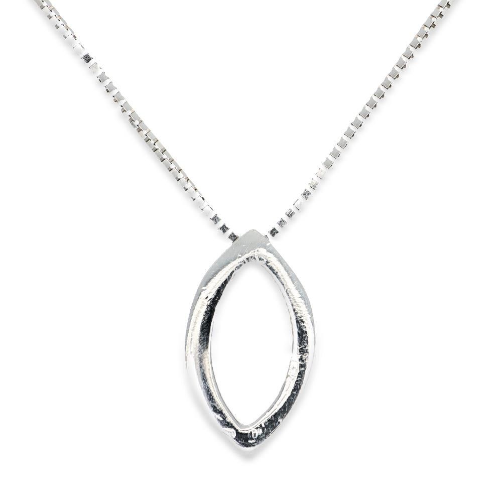 Collana Pendente in oro Bianco 18 Kt e Cubic