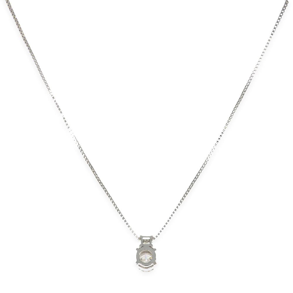 Collana Pendente Punto Luce in Oro Bianco 18 Kt e Diamante