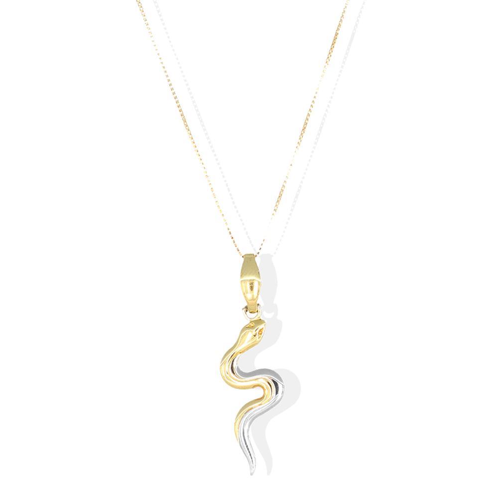 Collana Pendente Serpente in Oro Giallo 18 Kt