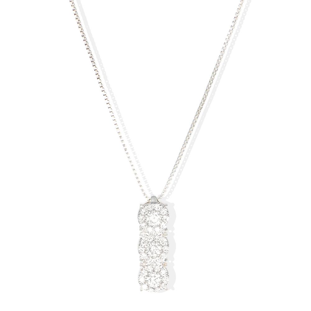 Collana Pendente Trilogy in Oro Bianco 18 Kt e Diamanti