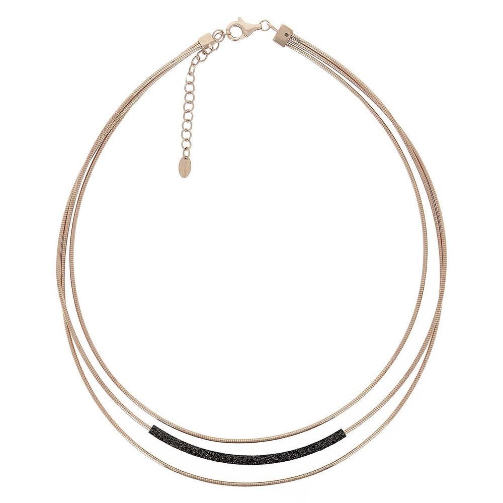 Collana Pesavento DNA Polvere Di Sogni In Argento Rosa E Polvere Nera
