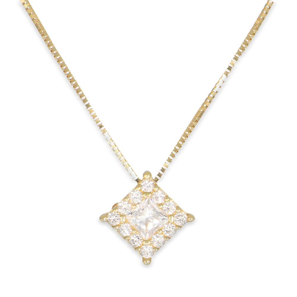 Collana Punto Luce in Oro Giallo 18 Kt e Cubic
