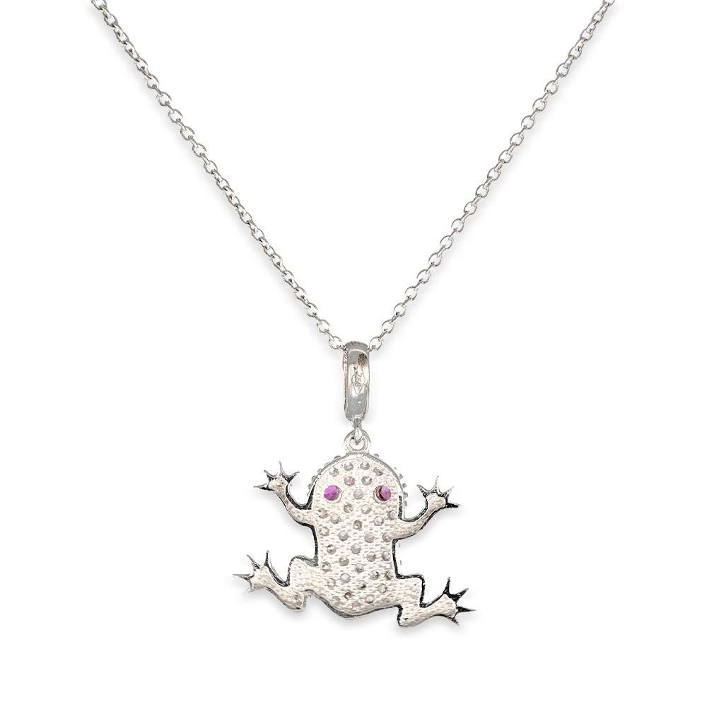 Collana Rana In Oro Bianco 18 Kt e Cubic
