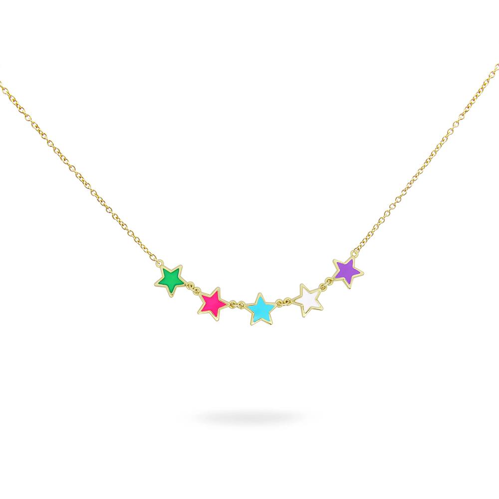 Collana Rue Des Mille Color Fun Cinque Stelle Smalto Colorato