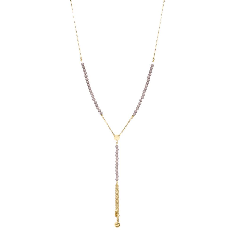 Collana Rue Des Mille Gispy Chic rosario con Pepite di Zirconi Milky