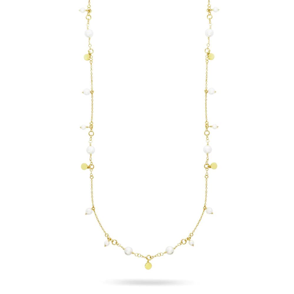 Collana Rue Des Mille WhiteSide Lunga con Perle e Medaglia