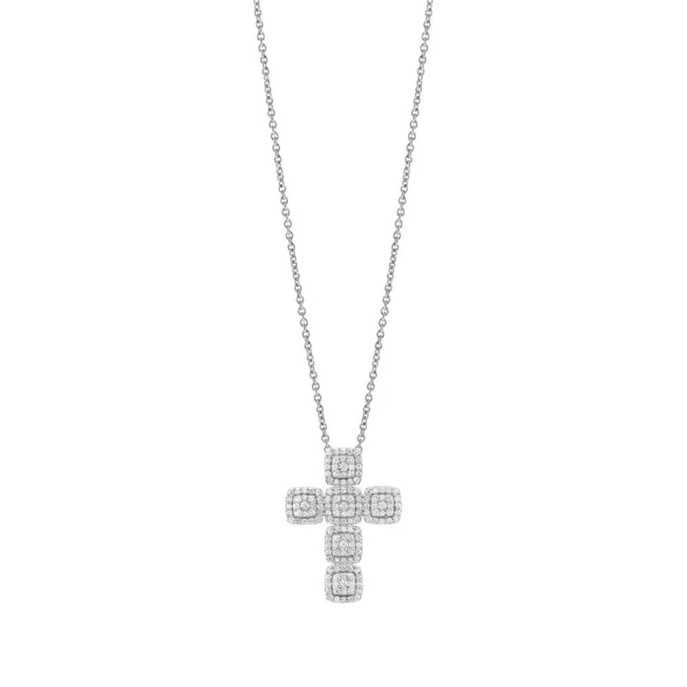Collana Salvini Bagliori Croce in oro bianco con diamanti