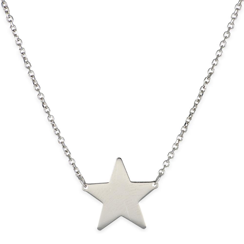Collana Stella in Oro Bianco 18 Kt