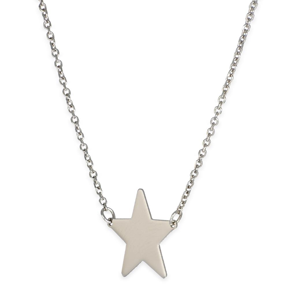 Collana Stella in Oro Bianco 18 Kt