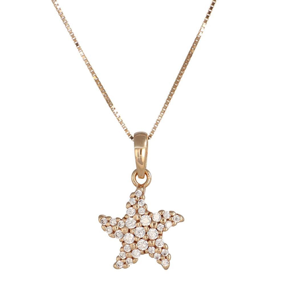 Collana Stella Marina in Oro Rosa 18 Kt e Cubic Zirconia