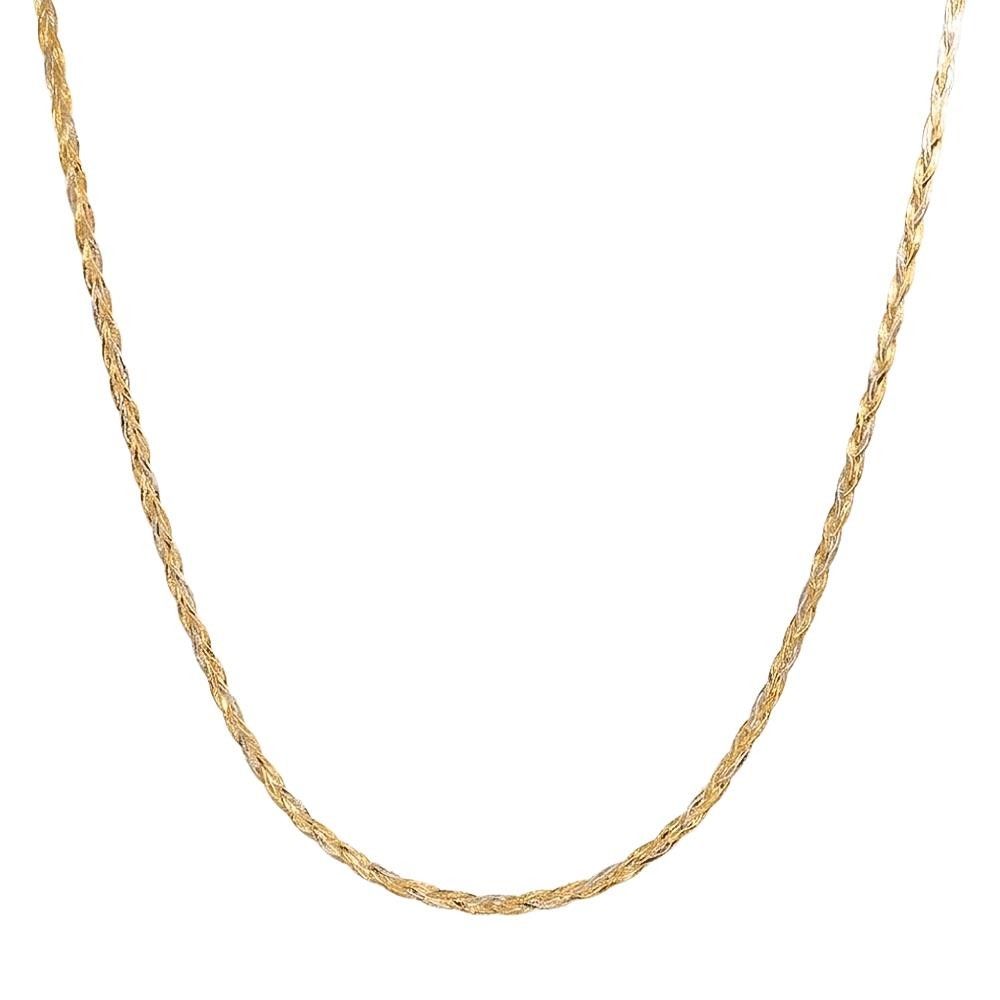Collana Treccia Bicolore in Oro 18 Kt