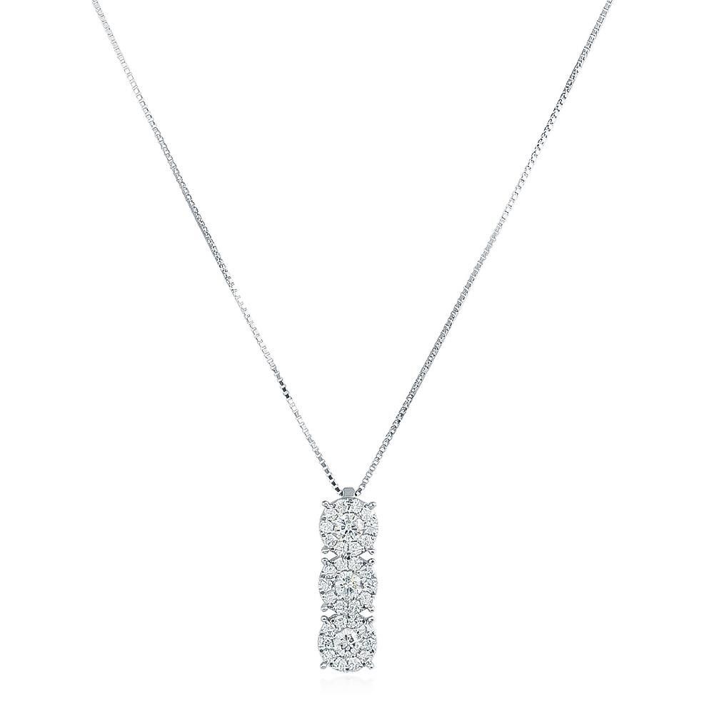 Collana Trilogy in Oro Bianco 18 kt e Diamanti