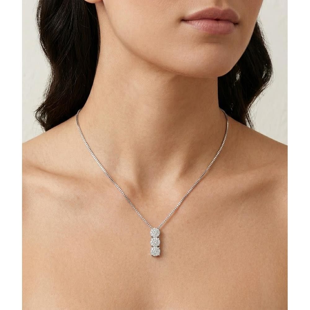 Collana Trilogy in Oro Bianco 18 kt e Diamanti