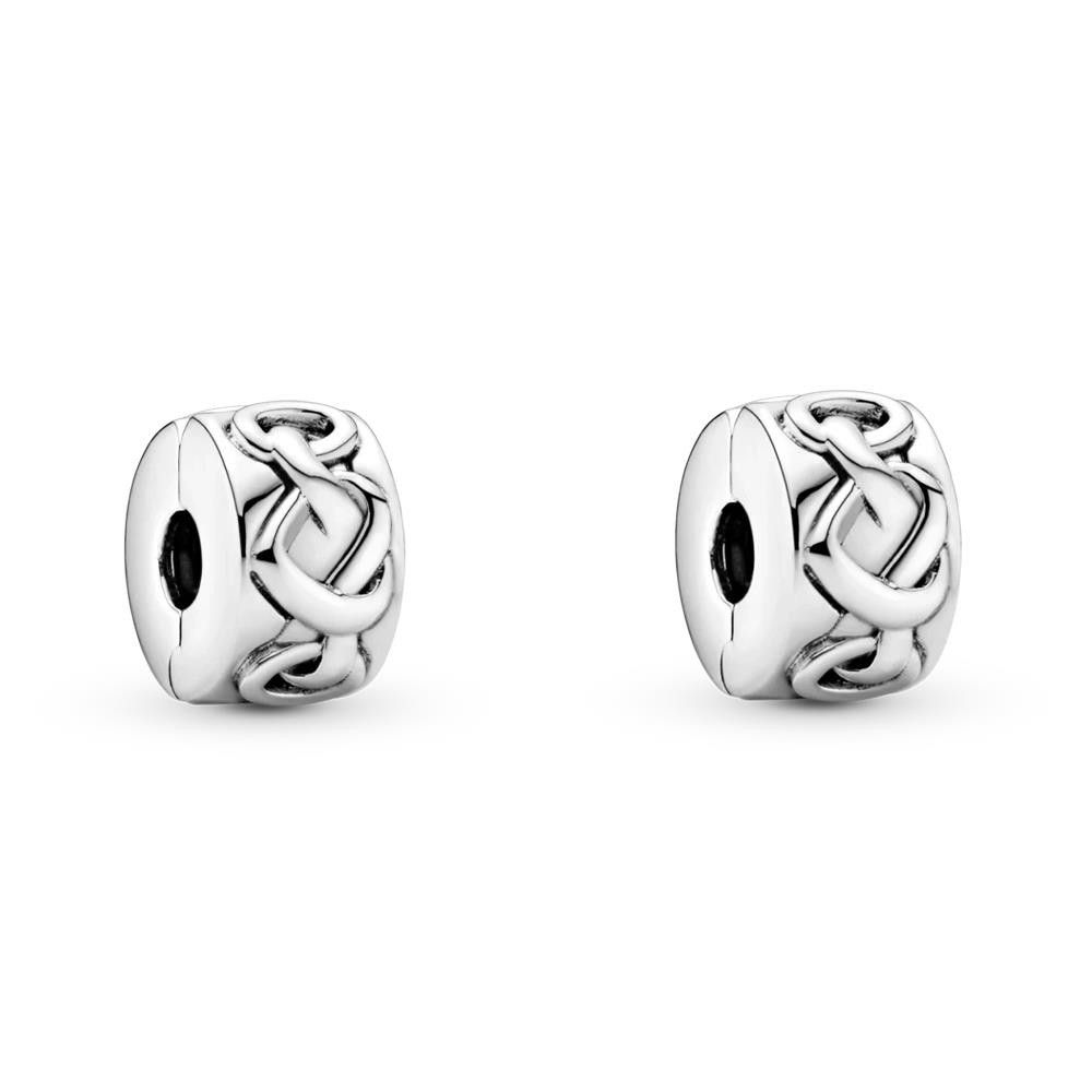 Coppia di Clip Curoi Intrecciati Pandora in Argento 925