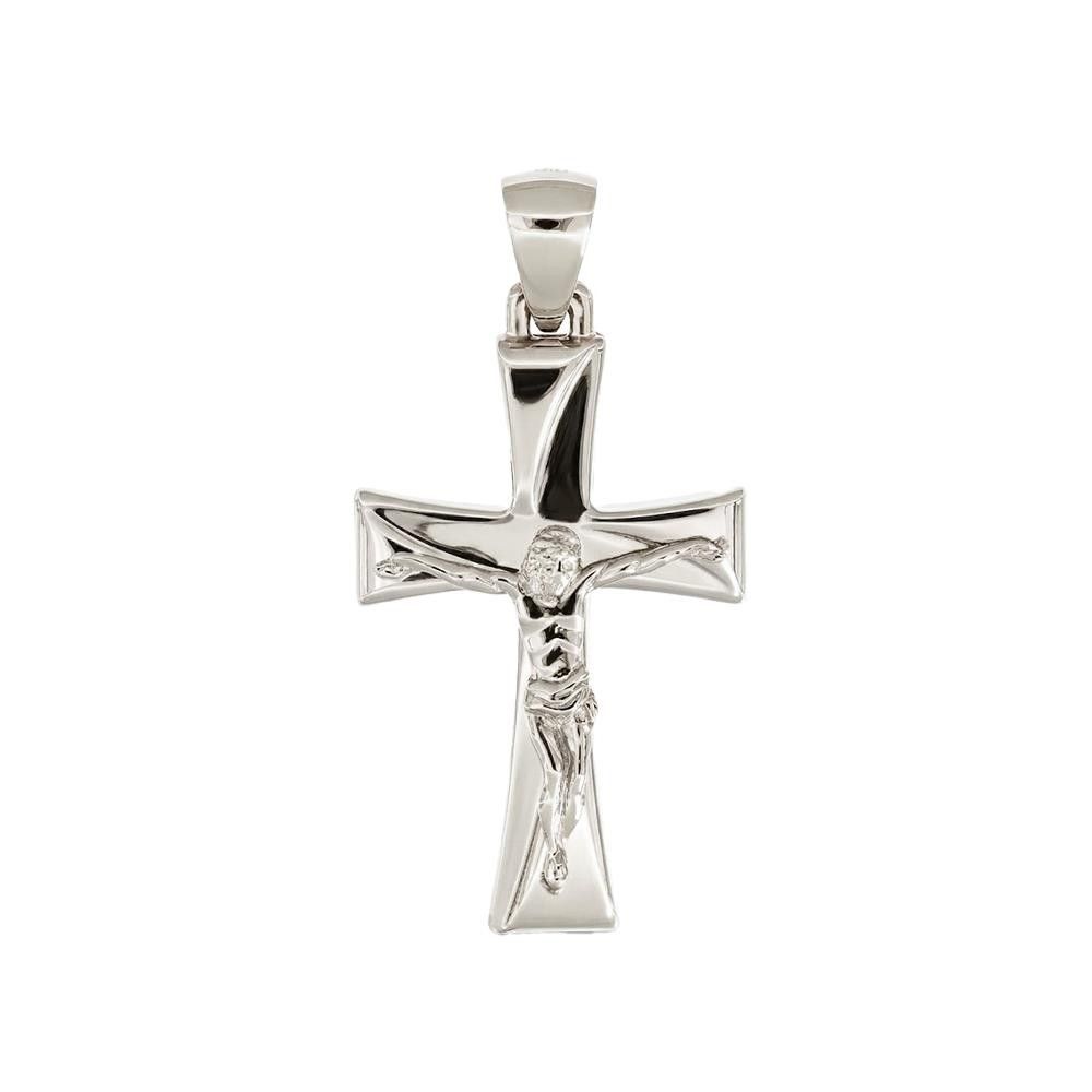 Croce con Cristo in Oro Bianco 18 Kt
