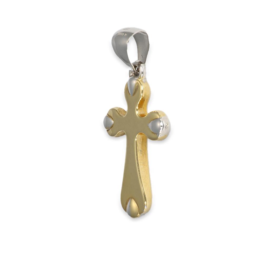 Croce in Oro Giallo e Bianco 18 Kt