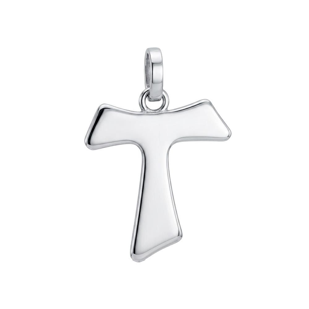 Croce Tau in Oro Bianco 18 Kt