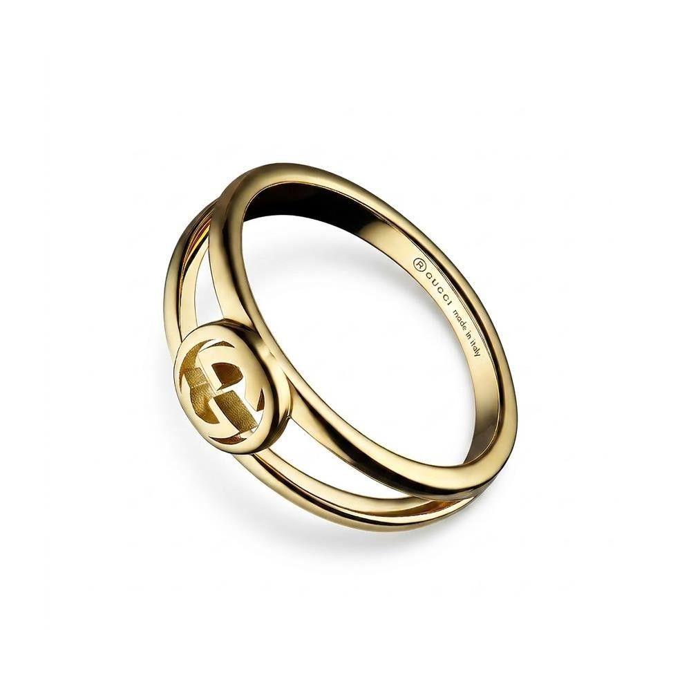 Anello Gucci Interlocking a due bande 18 carati