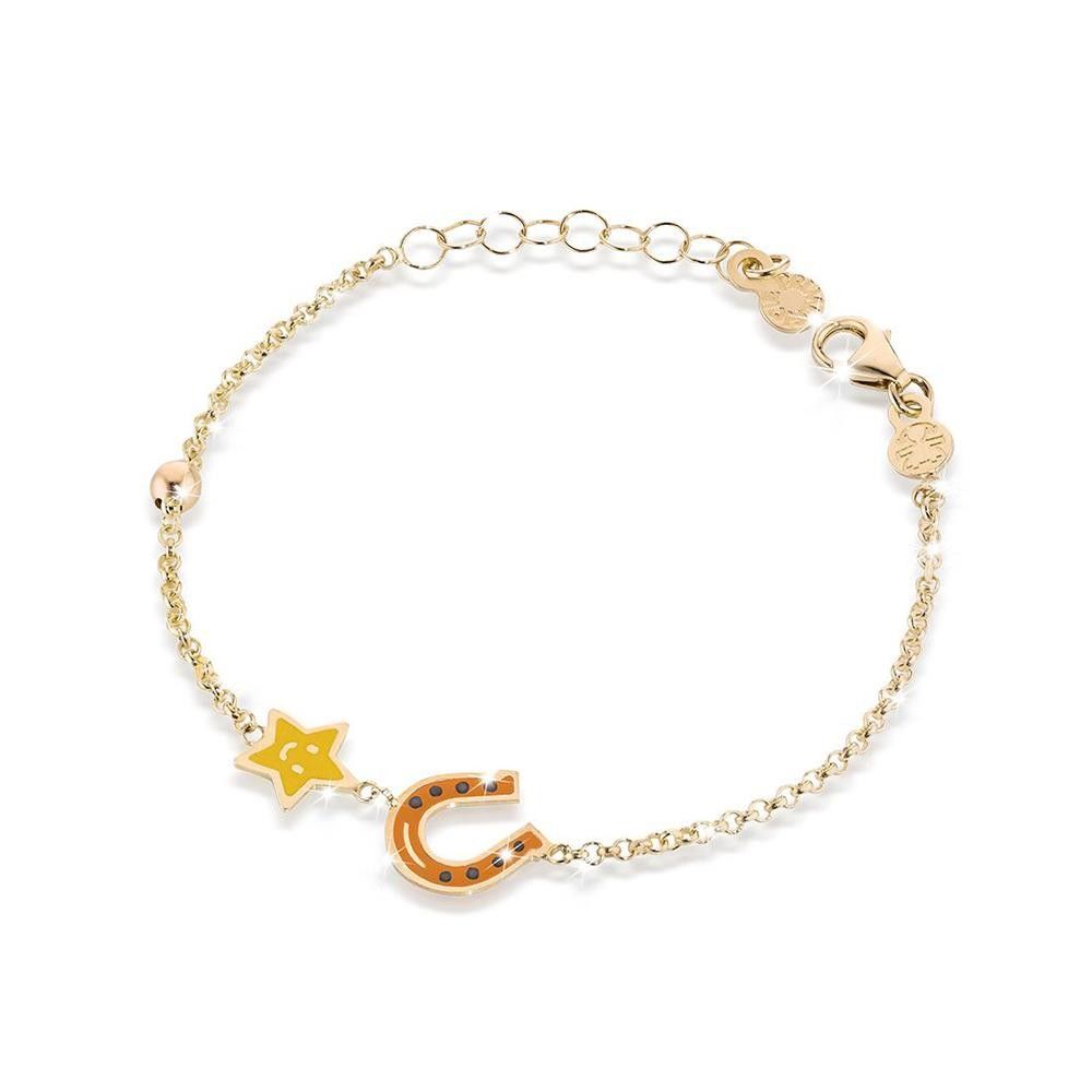 Fortuna ♡ Bracciale Le Bebè Oro Giallo Ferro di Cavallo e Stella