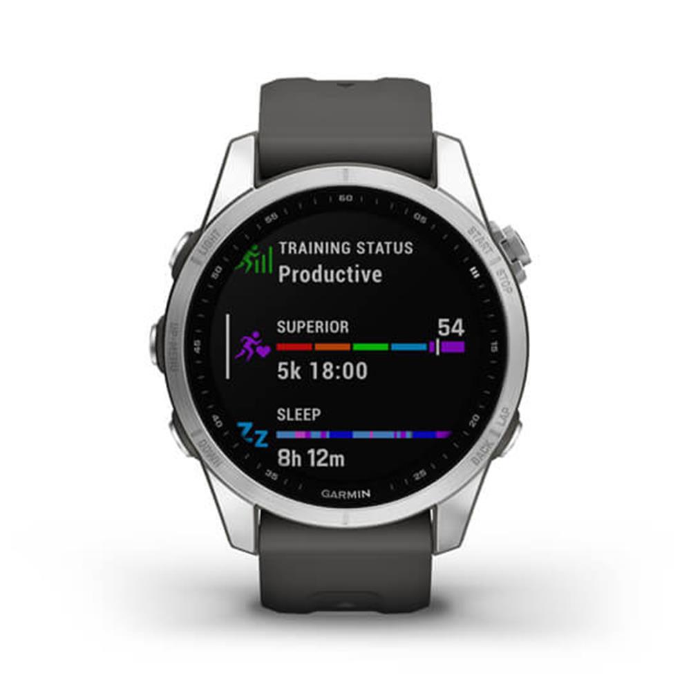 Garmin fenix 7S Silver con cinturino Graphite 42 mm