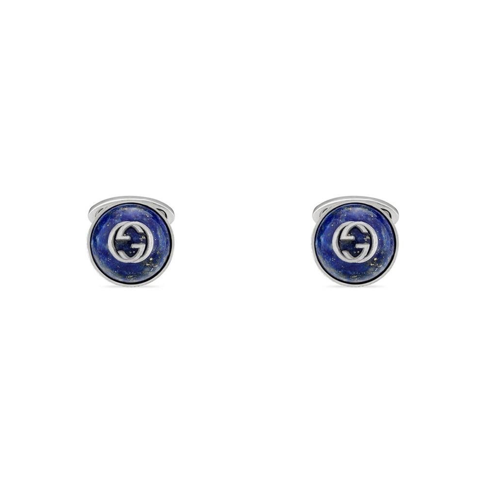 Gemelli Gucci Interlocking In Argento E Lapislazzuli