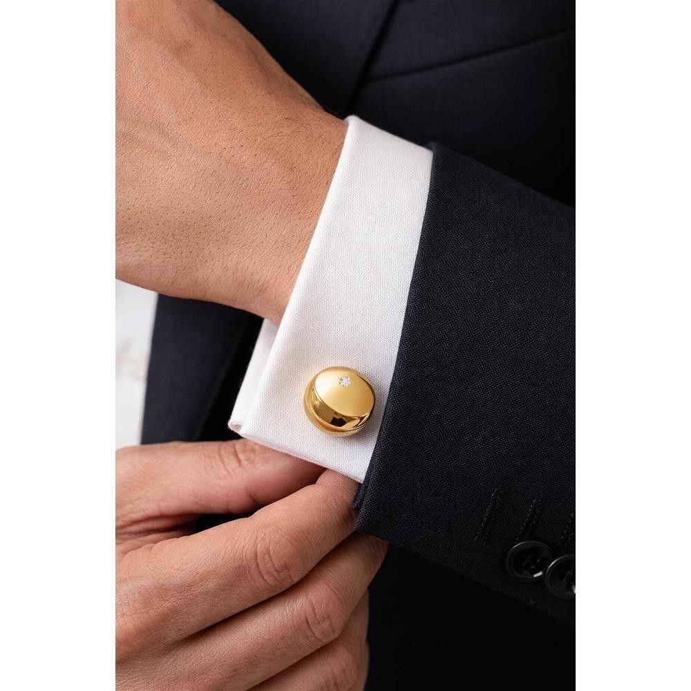 Gemelli in Oro Giallo 18 Kt e Diamantini