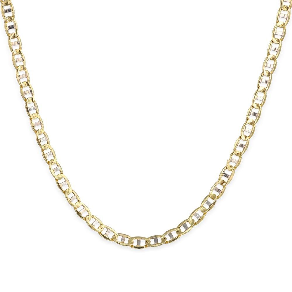 Girocollo a Catena in Oro Giallo e Bianco 18 Kt