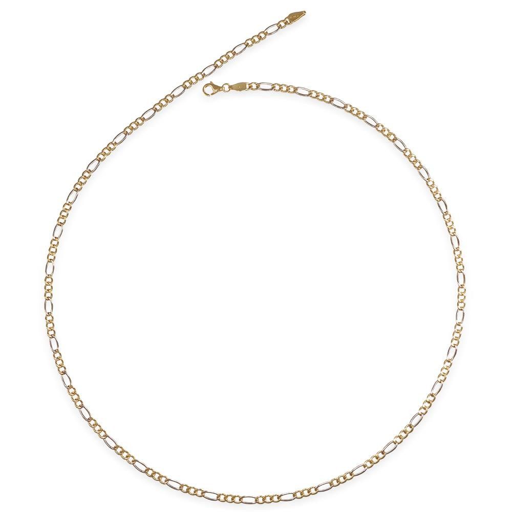 Girocollo a Catena in Oro Giallo e Bianco 18 Kt