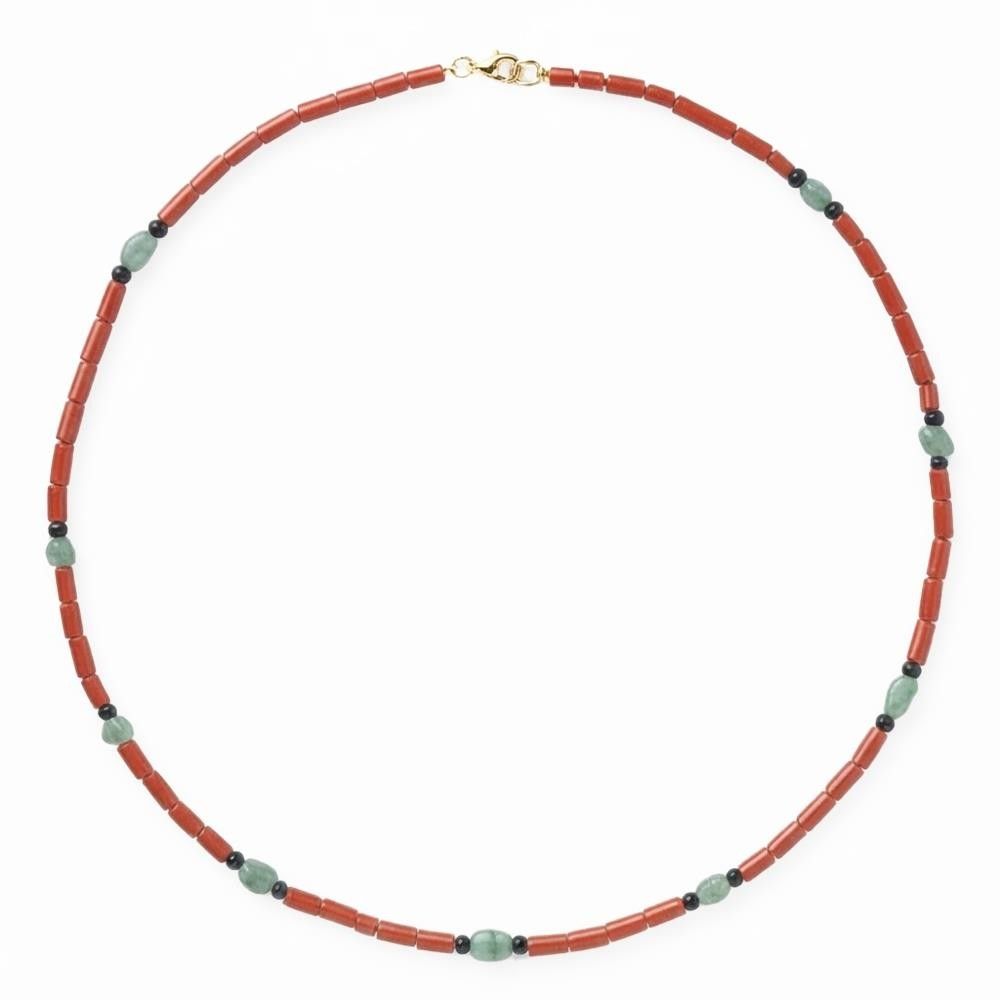 Girocollo con Corallo Rosso e Oro Giallo 18 Kt