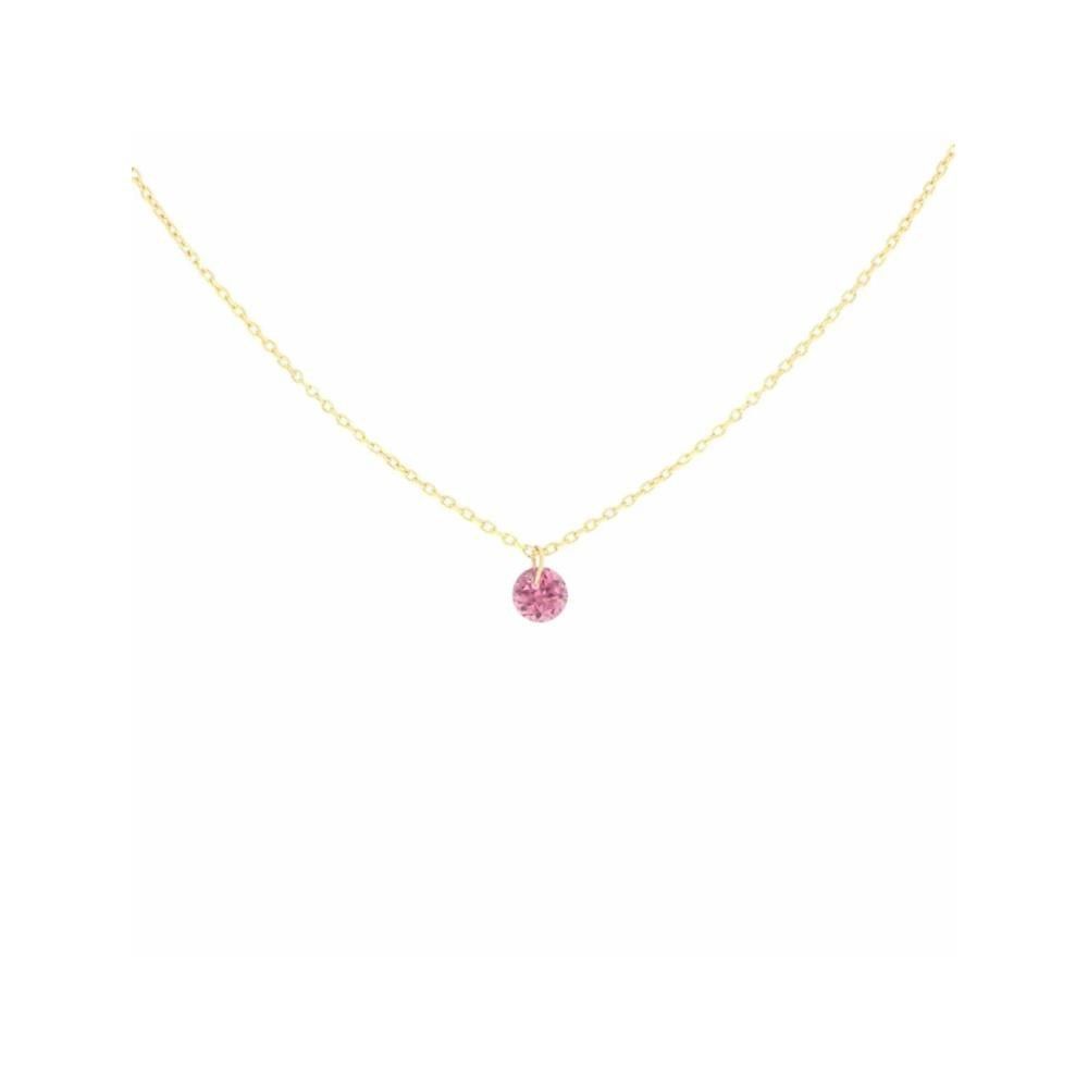 Girocollo Maman Et Sophie Oro Giallo 18kt Pietra Rosa