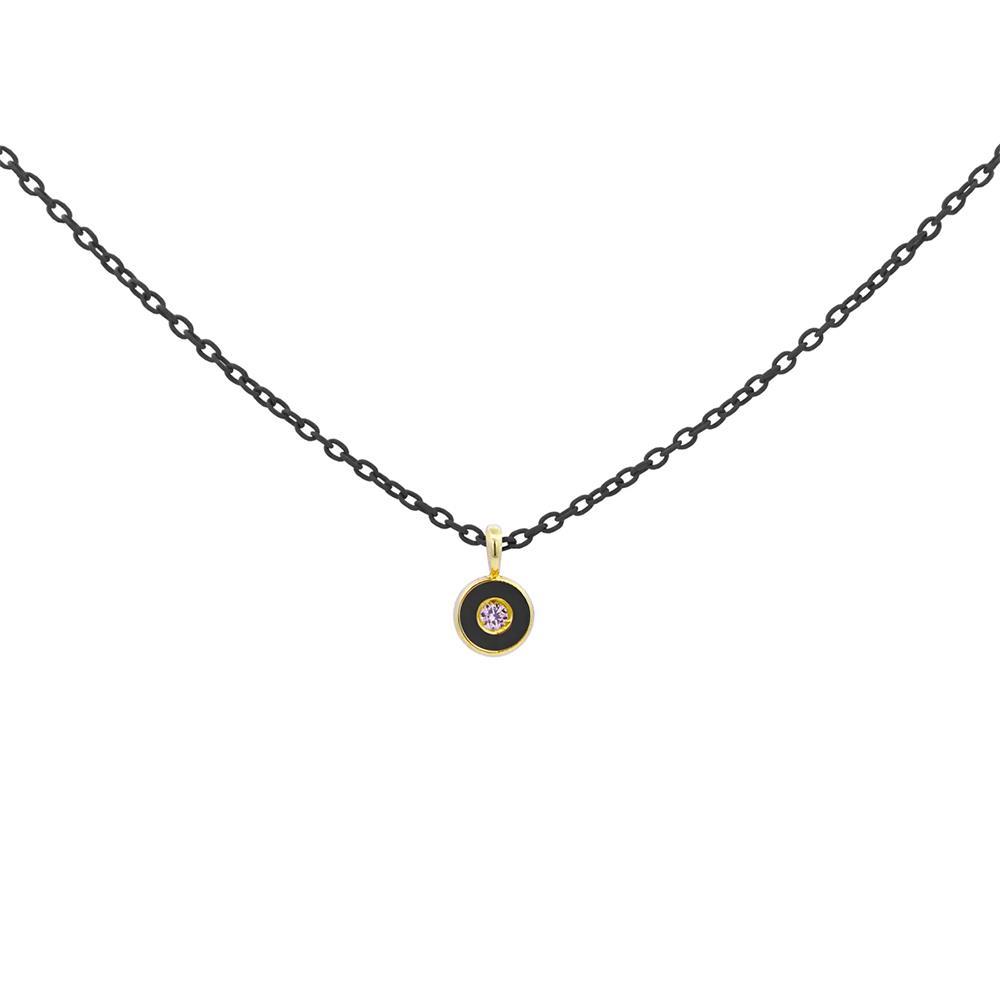 Girocollo Rue Des MIlle Oro 18 KT e Diamanti Nero