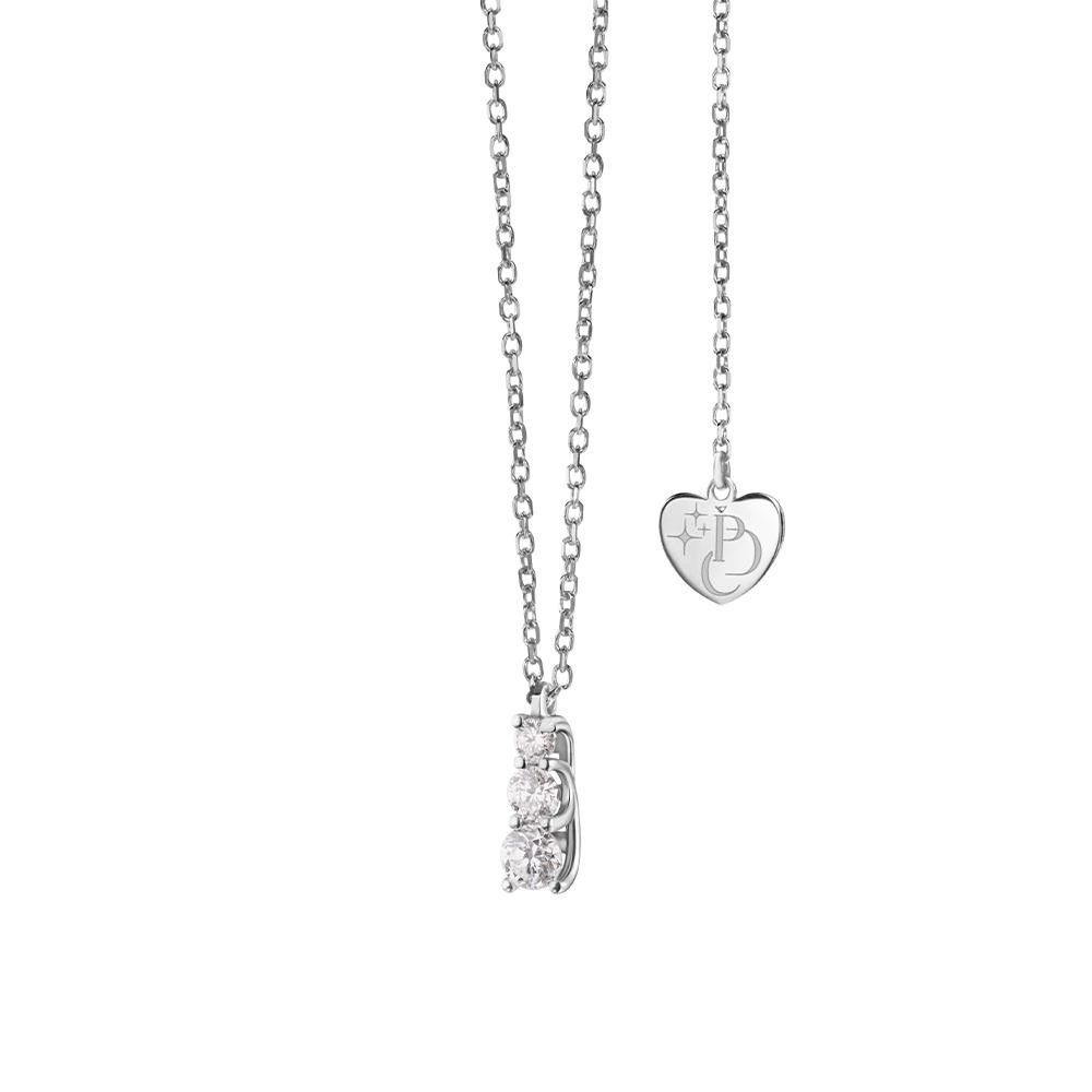 Girocollo Unica Valentino Trilogy in Oro Bianco 18 Kt e Diamanti 0,30 ct.