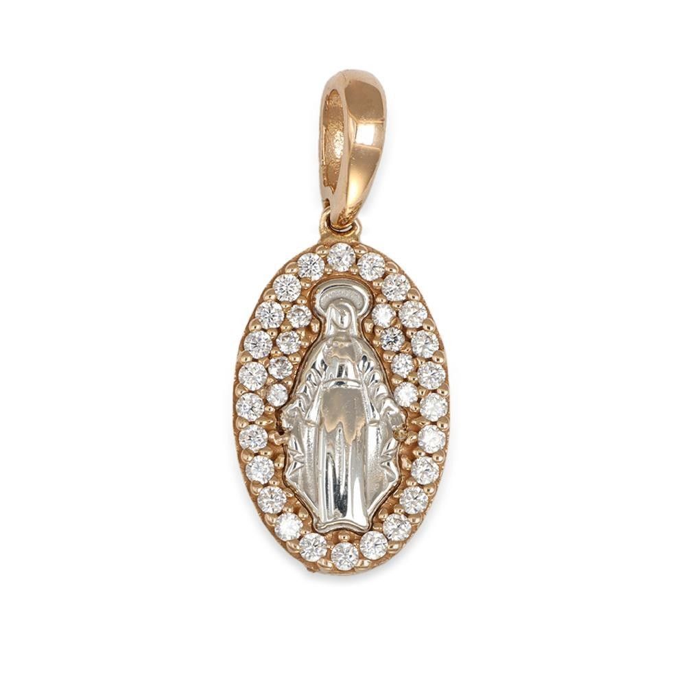 Madonnina In Oro Bianco e Rosa 18 Kt