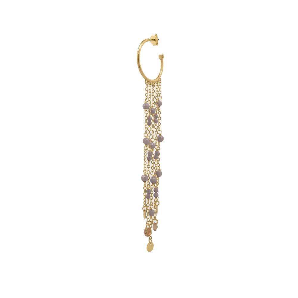 Mono-orecchino Rue Des Mille Gipsy Chic hoop con catene e pendenti