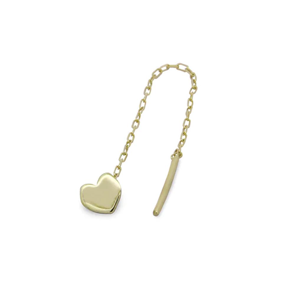 Mono Orecchino Rue Des Mille Oro 18 KT Catenella Cuore