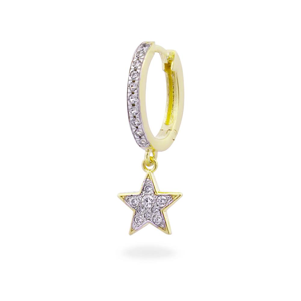 Monorecchino Rue Des Mille Stardust Ten Hoop Stella Pavè Small