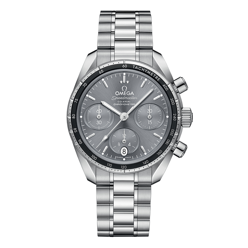 Omega Speedmaster Co&#8209;Axial chronograph grigio spazzolato