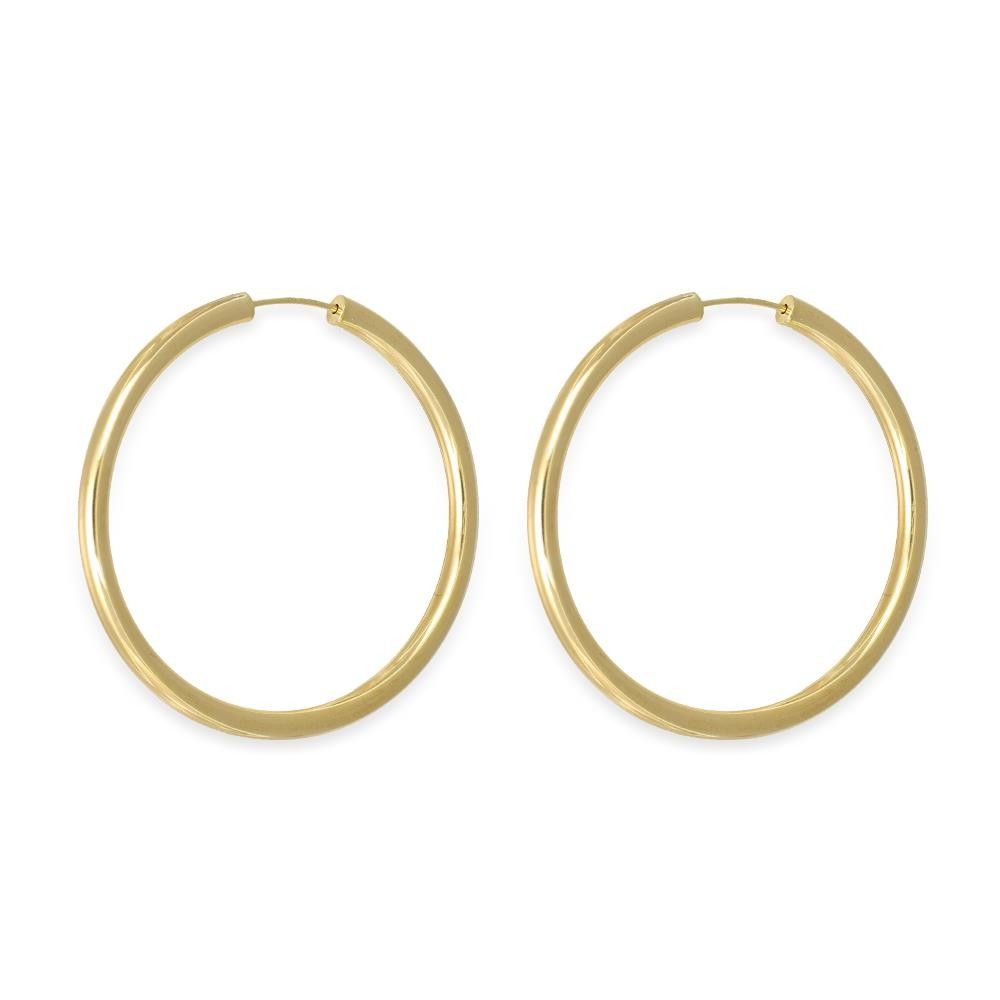 Orecchini A Cerchio Canna di Fucile in Oro Giallo 18 Kt