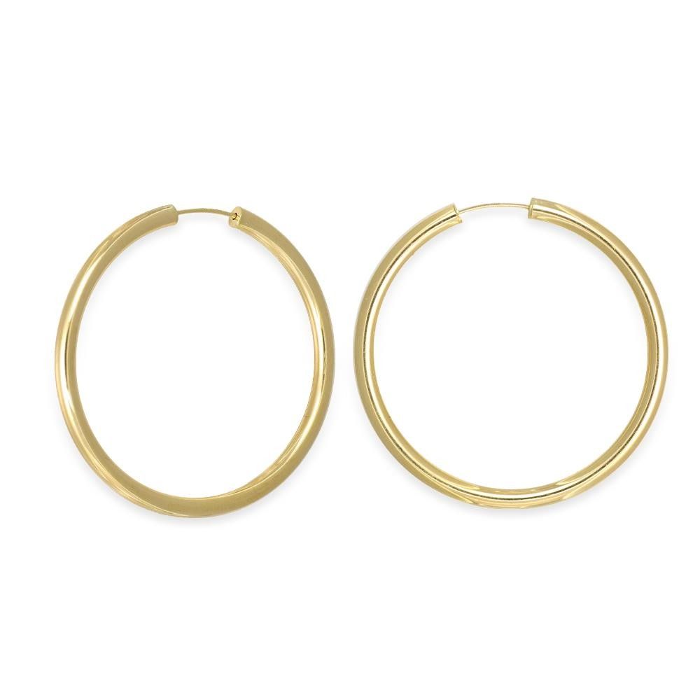 Orecchini A Cerchio Canna di Fucile in Oro Giallo 18 Kt