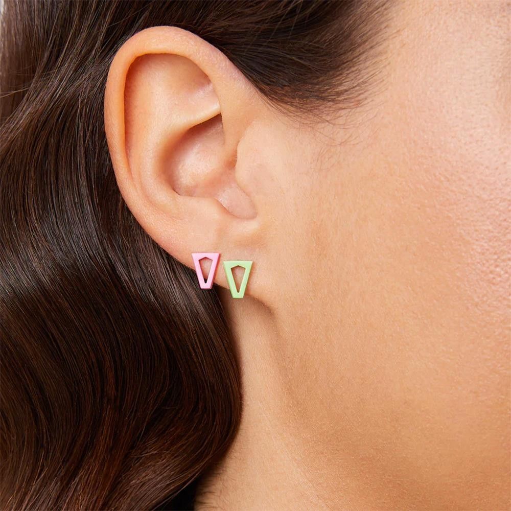 Orecchini a Lobo Valentina Ferragni Joy Metallic Pink & Green