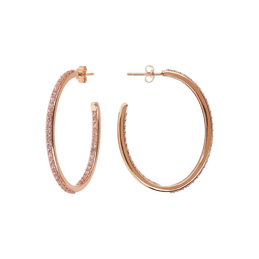 Orecchini Bronzallure a Cerchio Ovali con Cubic Zirconia
