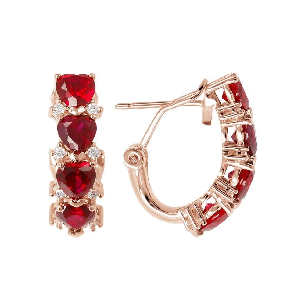Orecchini Bronzallure Bicolore con Cuori in Cubic Zirconia
