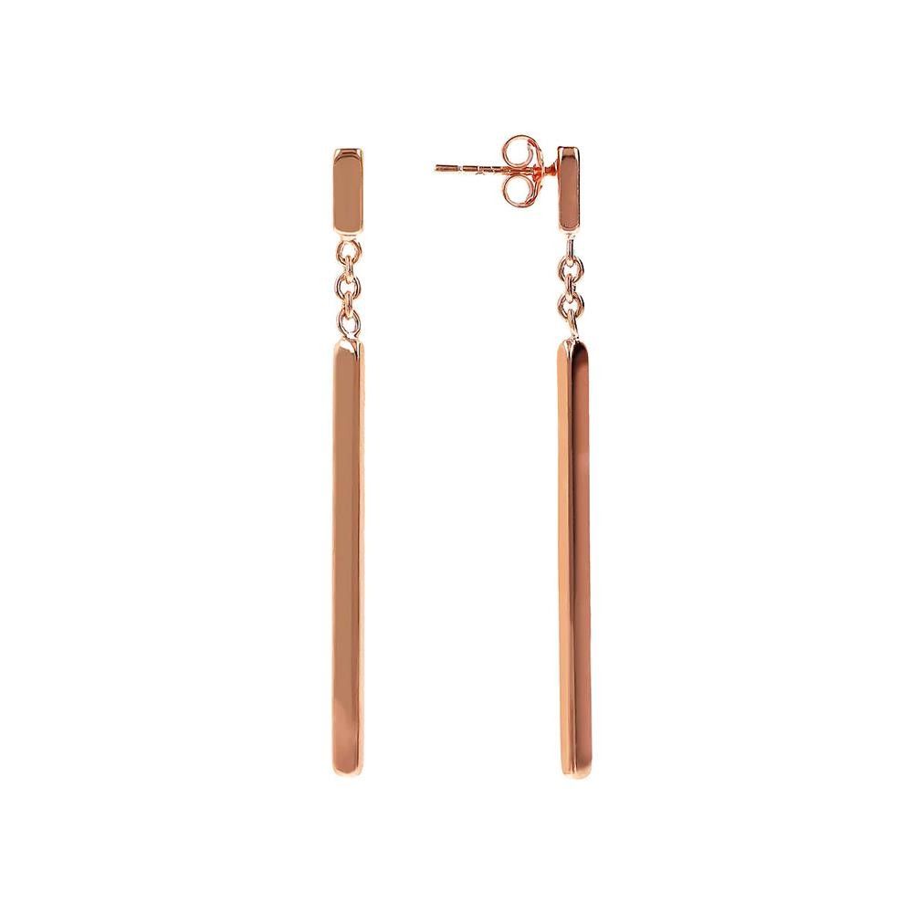 Orecchini Bronzallure Pendenti a Filo con Barretta
