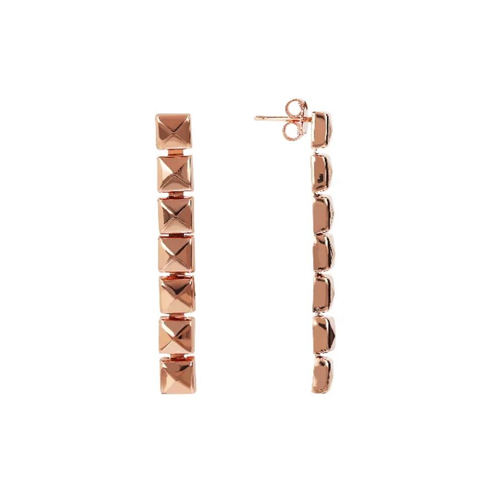 Orecchini Bronzallure Pendenti con Borchie a Piramide