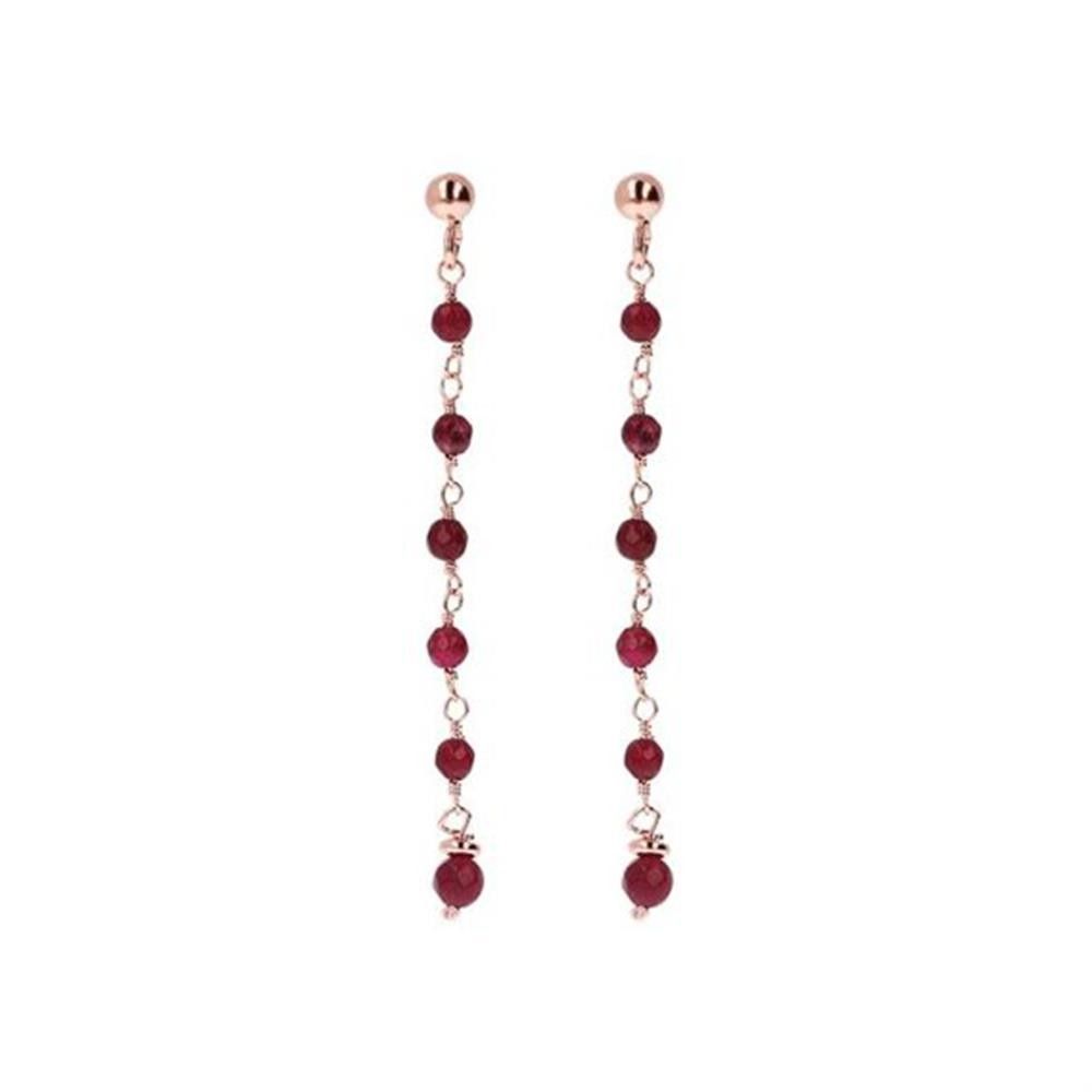 Orecchini Bronzallure Pendenti con pietra portafortuna sfaccettata Golden Rose