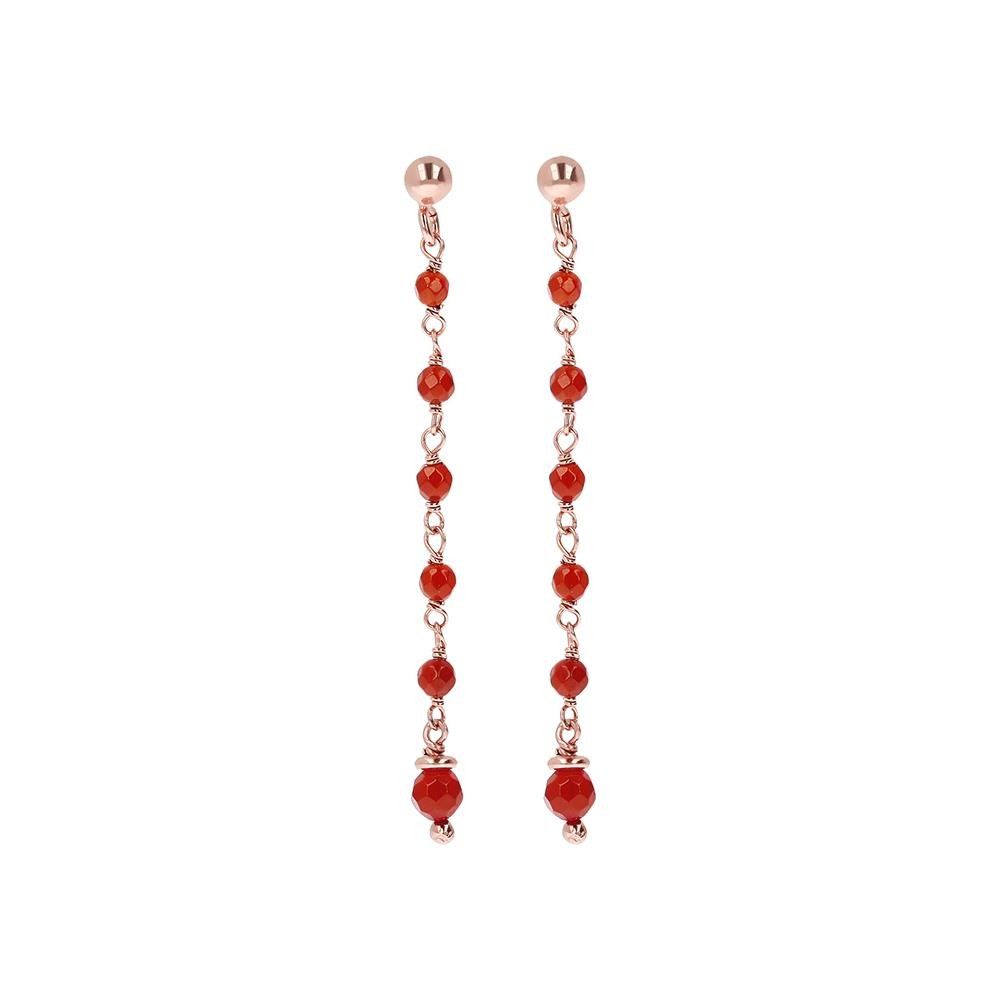 Orecchini Bronzallure Pendenti con pietra portafortuna sfaccettata Golden Rose