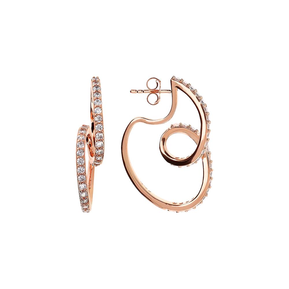 Orecchini Bronzallure Pendenti Sinuosi con Cubic Zirconia