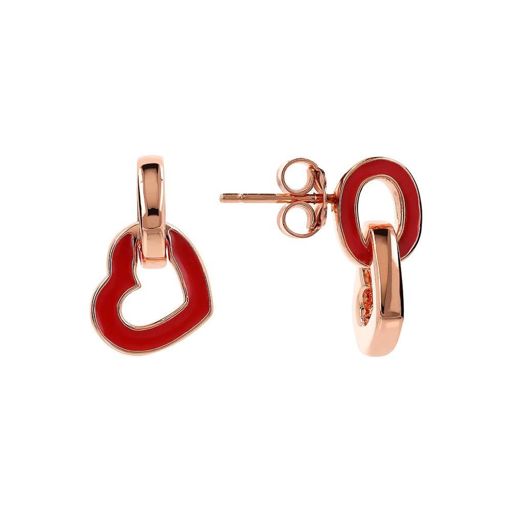 Orecchini Bronzallure San Valentino Pendenti Doppio Cuore Maglia Ovale